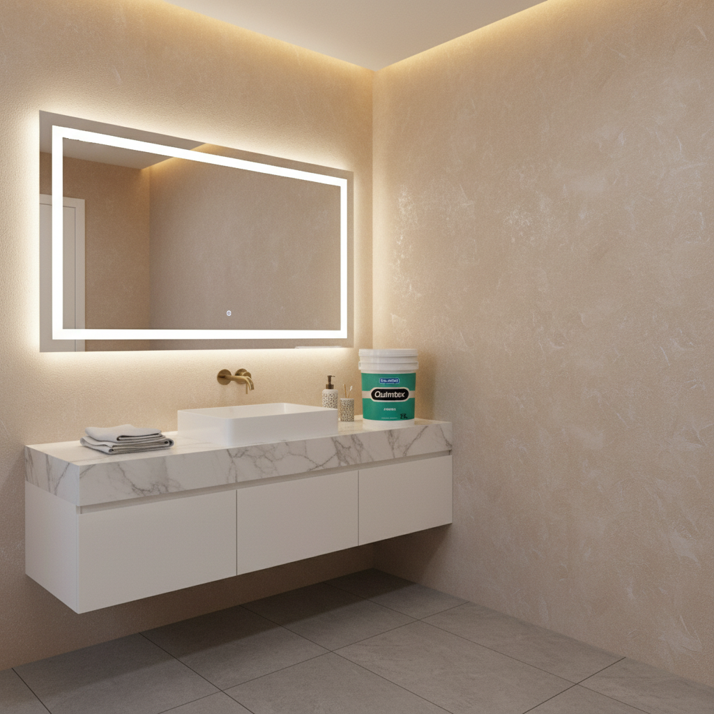 Quimtex Atenas in bathroom setting